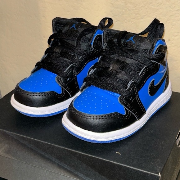 Nike Other - Nike Jordan 1’s 5C Kids Black and Blue Sneakers
